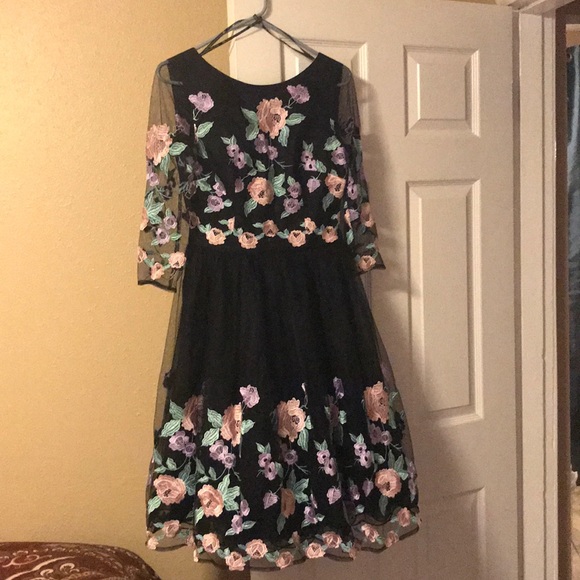 chi chi embroidered midi dress